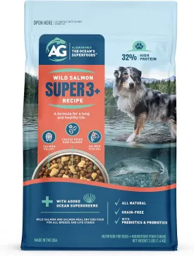 SUPER3  Salmon Freeze Dried Raw Salmon Dry Dog Food | Puppy & Adult | Small & Large Breed | High-Protein | Grain-Free | All-Natural Nutrition | 3-lbs