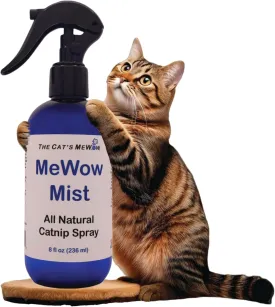 The Cat's MeWow - MeWow Mist - All Natural Extremely Potent Catnip Spray for Toys, Teasers, Kickers, Beds, Towers, Scratchers, and More. 8 fl oz Made in America