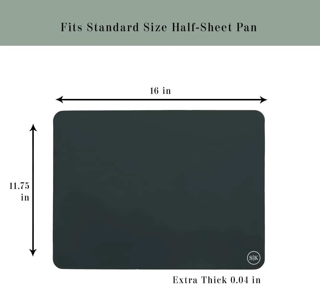 The Silicone Kitchen Reusable Silicone Oven Baking Mats Gift Set Bundle, 2 Half-Sheet, 2 Quarter-Sheet, Vintage Navy Blue, Pearl Gray