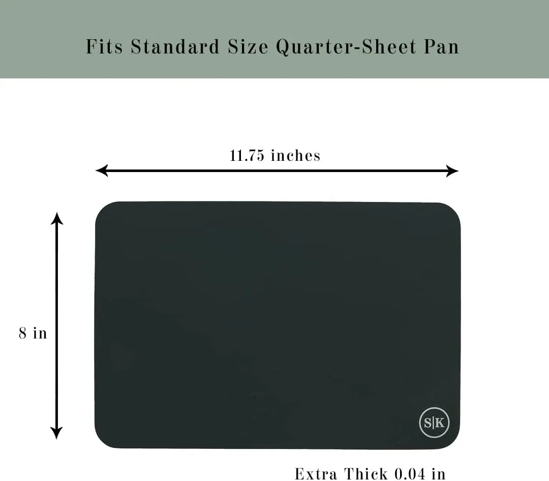 The Silicone Kitchen Reusable Silicone Oven Baking Mats Gift Set Bundle, 2 Half-Sheet, 2 Quarter-Sheet, Vintage Navy Blue, Pearl Gray