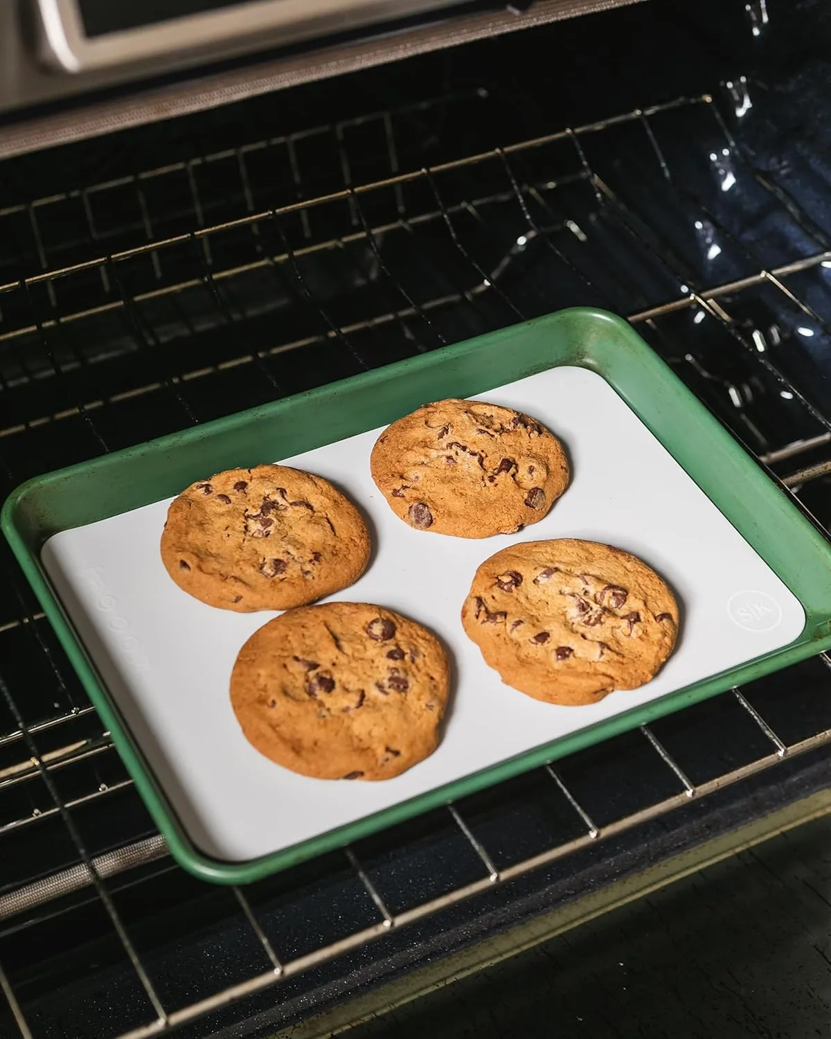 The Silicone Kitchen Reusable Silicone Oven Baking Mats Gift Set Bundle, 2 Half-Sheet, 2 Quarter-Sheet, Vintage Navy Blue, Pearl Gray