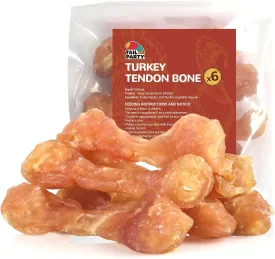 Turkey Tendons for Dogs  Medium Dogs Training Treats, Natural Long-Lasting Chews Sticks, High-Protein Beef Tendons, BoneM(6 Units/Pack, 4.66 oz)