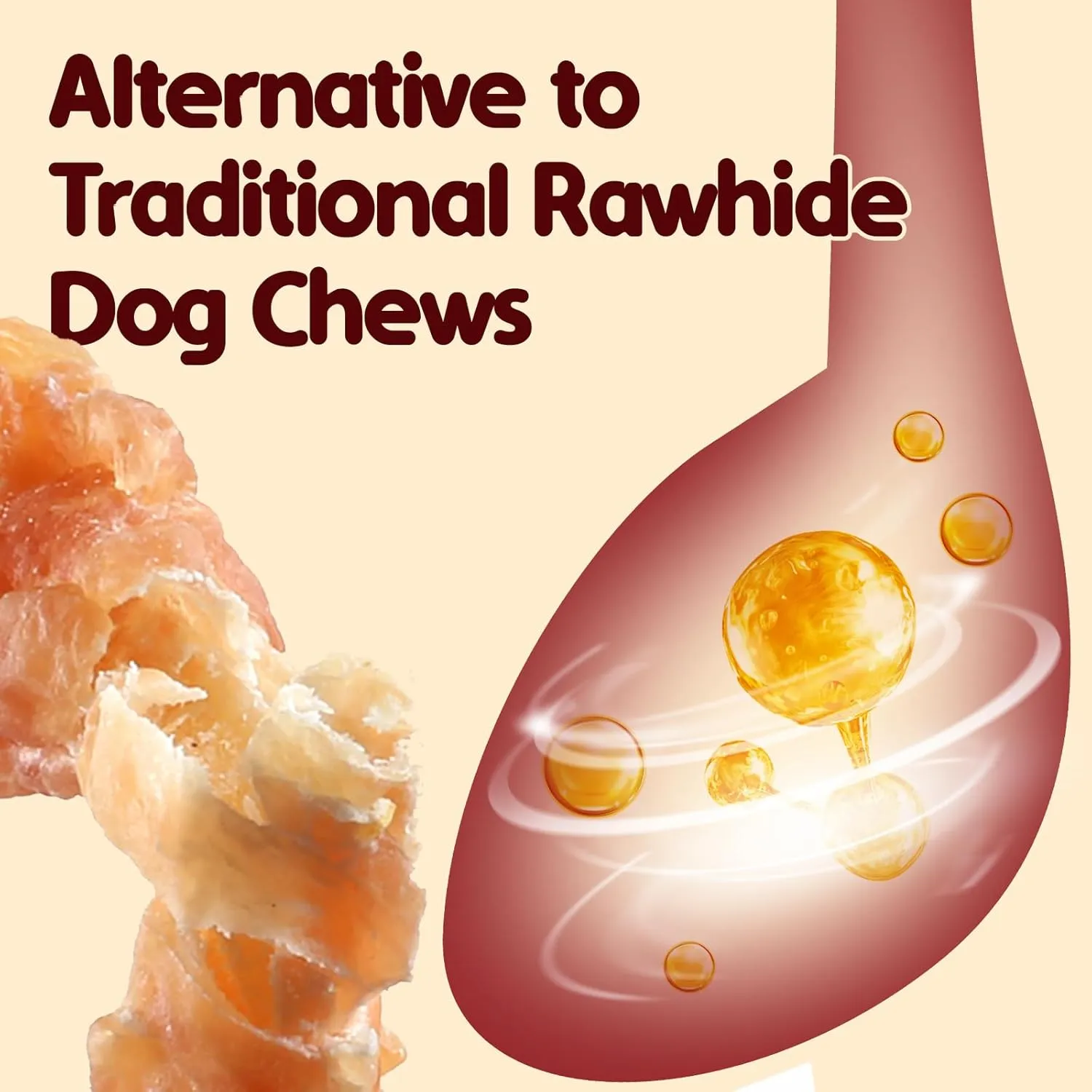 Turkey Tendons for Dogs  Medium Dogs Training Treats, Natural Long-Lasting Chews Sticks, High-Protein Beef Tendons, BoneM(6 Units/Pack, 4.66 oz)