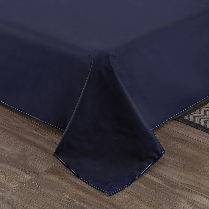 WenBags Lightweight Waterproof Flat Sheet 90 * 98 Inches King Size - Mattress Protector for Bed & Couch, Pet Hair Resistant Cover Ideal for Dogs & Cats, Perfect for Hotels & Hospitals (Navy Blue)