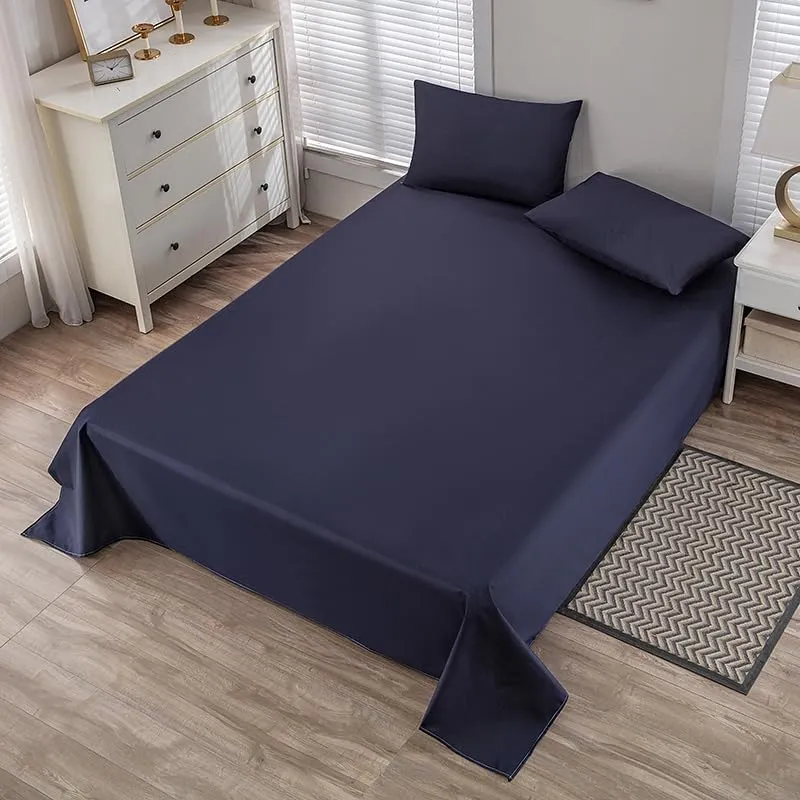 WenBags Lightweight Waterproof Flat Sheet 90 * 98 Inches King Size - Mattress Protector for Bed & Couch, Pet Hair Resistant Cover Ideal for Dogs & Cats, Perfect for Hotels & Hospitals (Navy Blue)