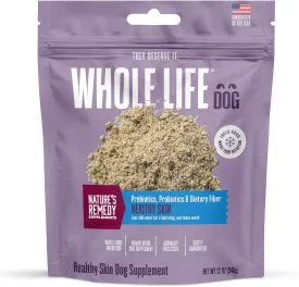 Whole Life Dog Healthy Skin and Coat Dog Supplements for Dry Skin, Allergy & Stomach Relief, Immune & Digestive Support, Probiotics & Omega 3 - Food Add-Ins - 90 Servings