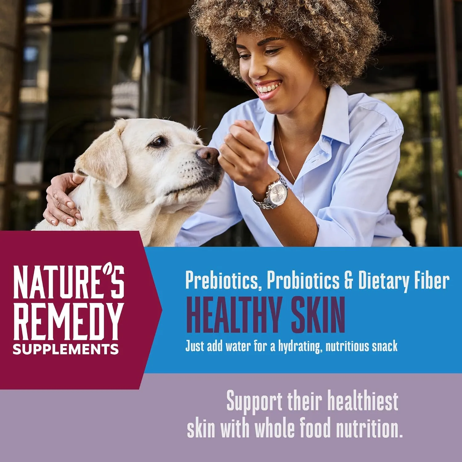 Whole Life Dog Healthy Skin and Coat Dog Supplements for Dry Skin, Allergy & Stomach Relief, Immune & Digestive Support, Probiotics & Omega 3 - Food Add-Ins - 90 Servings