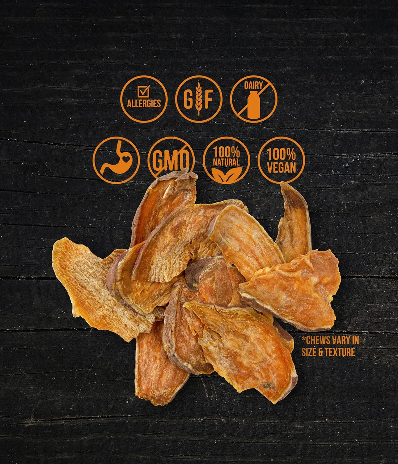 Wholesome Pride Sweet Potato Chews 100% All-Natural Single Ingredient Dog Treats, 8 oz