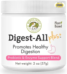 Wholistic Digest-All Plus Probiotics for Dogs with Digestive Enzymes - 2 Oz - Cat Probiotics for Digestive Health - Dog Probiotics for Digestive Health Supplement Powder for Homemade Food
