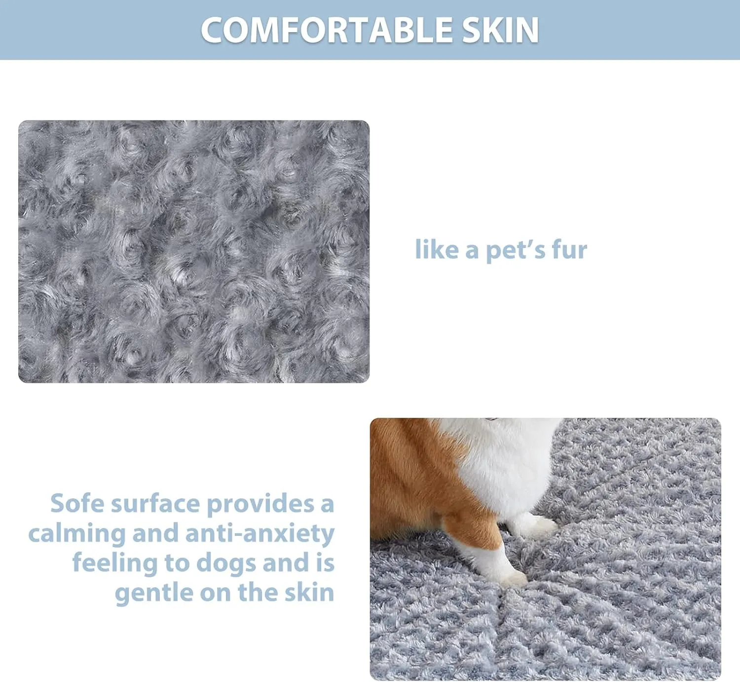 WNPETHOME Orthopedic Large Dog Bed, Large Waterproof Dog Bed with Removable Washable Cover & Anti-Slip Bottom,Egg Crate Foam Pet Bed Mat,Soft Rose Plush Pet Crate Mat